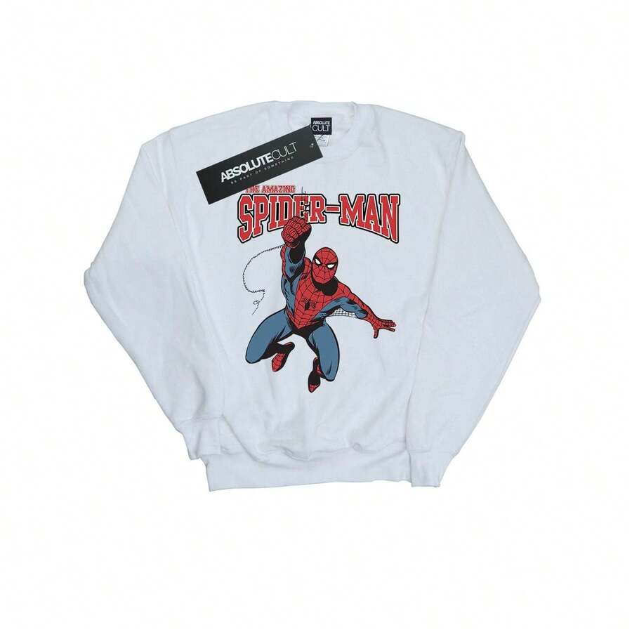 Marvel Spider-Man Womens/Ladies Leap Sweatshirt (White)
