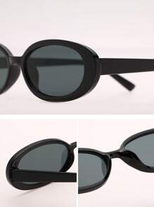 1pc Women Plastic Classic Oval Pose Travel Fashion Black Fashion Glasses For Outdoor Accessories Beach Accessories For Women Glasses Shades Basics Fall Winter Women Outfits Clothes Business Casual Gifts For Summer Beach Vacation, Outdoor, Travel Preppy Style For Back To School
