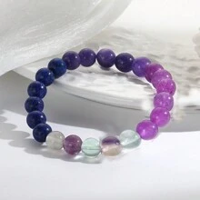 抗焦虑负能量天然石混合手链女士男士家庭手链蛋白石镀珠手镯情侣礼物送给女孩 - style1 - 查看 5