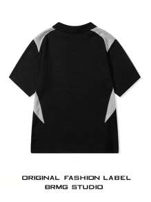 Men Spring And Autumn New Style Preppy Style Sport Sweater, Neutral Polo Neck Knitted Short Sleeve