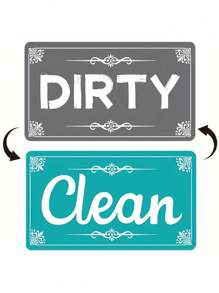 1 件洗碗機磁鐵清潔髒標誌正反指示貼紙時尚通用廚房洗碗機冰箱磁鐵 Uv 工藝加軟磁鐵適用於廚房收納盒方形邊框圖案冰箱裝飾品 - 黑色 - 查看 17