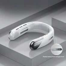 可充電迷你頸掛風扇-無葉可攜式空調，擁有5種風速，適用於運動和夏季活動，在任何地方保持涼爽舒適的2024新款迷你頸掛風扇-可攜式、無葉、可充電，有5種風速。 - 白色 - 查看 7