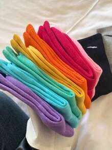5 pares de meias de cano médio para homens, cores mistas DOP respiráveis e confortáveis, da moda de primavera e outono