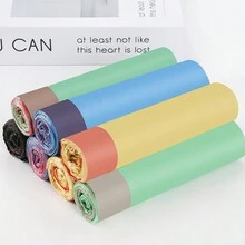 75入組/5卷拉繩式垃圾袋，家庭廚房垃圾桶內襯袋，便攜式塑料袋 - 彩色 - 查看 3