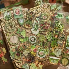 1入組/6片裝3D雷射全息箔貼紙套裝，用於裝飾復古西部風格日誌，隨機款式