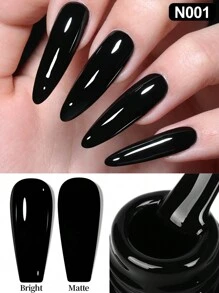 XEIJAYI 1pc 7.3ml Black Gel Nail Polish, French Nail Polish, Soak Off UV Light Cure Gel Polish, Art Design Manicure Salon DIY Salon Gel