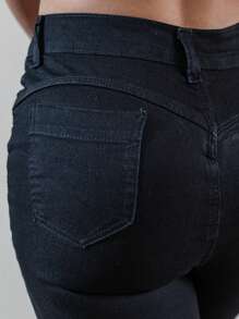 Calça Jeans Feminina Cintura Alta Tecido Encorpado Premium Muito Elastano Modela o Corpo Levanta Bumbum Confortável e Elegante Blogueira Moderna Lisa