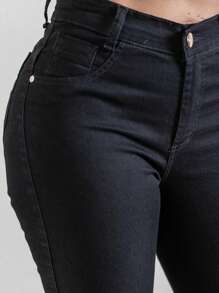 Calça Jeans Feminina Cintura Alta Tecido Encorpado Premium Muito Elastano Modela o Corpo Levanta Bumbum Confortável e Elegante Blogueira Moderna Lisa
