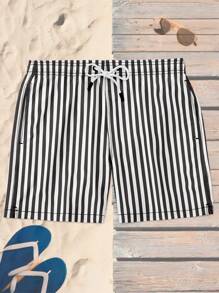 Men Shorts - 黑與白 - 查看 2