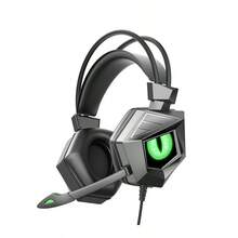 Auriculares con cable para Sets con luces LED, auriculares over-ear para computadora y dispositivos móviles - Verde - Ver 2