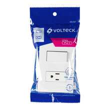 Placa armada contacto e interruptor, línea Oslo, blanco - Blanco - Ver 4