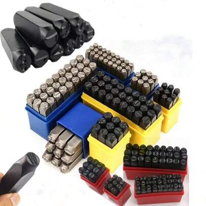 0-9 Numbers And A-Z Letters Puncher Set, With Heated Steel Puncher, Used For Imprinting And Arts & Crafts, Stamp Kit, Suitable For Making Crafts, Marking Valuables, Stamping Nameplates, Even Punching Worn Or Scratched Serial Numbers, For Art, Hobby, And Work