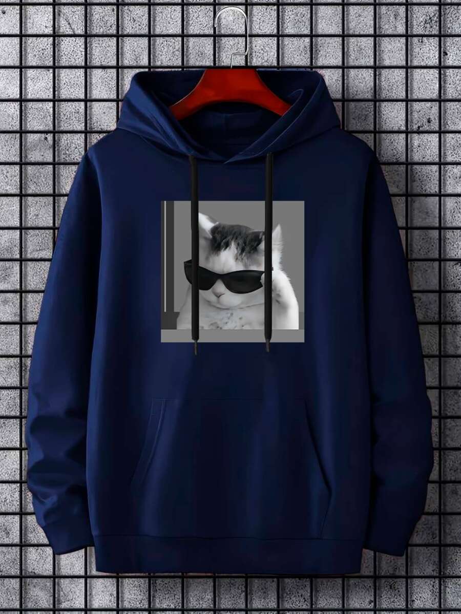 Men Hoodies - Màu xanh hải quân - Xem 1