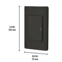 Placa armada negra 1 interruptor 3 módulos, Lisboa, Volteck - Negro - Ver 4