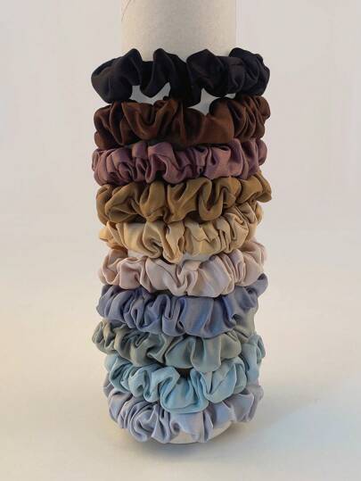 10pcs Satin Scrunchies, Versatile All-Match Imitation Silk Hair Tie Hair Ties, Korean Hair Accessories Scrunchy Hair Ties, Casual Ponytail Head Accessories
