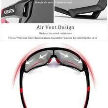 ROCKBROS Occhiali da sole fotocromatici Donna Uomo Occhiali da ciclismo UV400 Lenti fotocromatiche trasparenti per ciclismo, motociclismo, guida, corsa, pesca, golf, ciclismo all'aperto - nero - Visualizzare 4