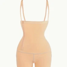 Fajas Moldeadoras Body Short Con Cierre Lateral Reduce Medidas, Faja Colombiana Postparto Para Mujer, Faja Con Efecto Reductor, Moldeador De Cuerpo, Color Beige. - Beis - Ver 1