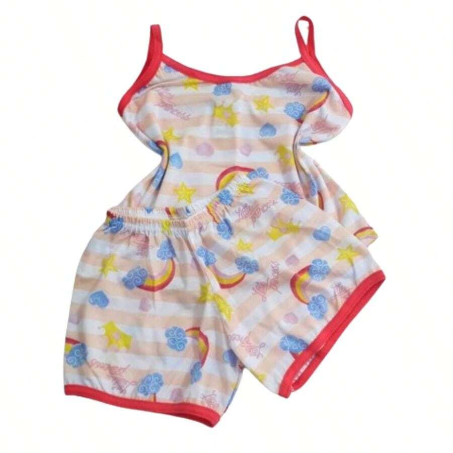Baby Doll Infantil Menina Alcinha 1 á 5 anos – Pijama Menina - Multicolorido - Visão 1