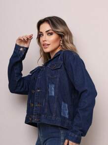 Women Denim Jackets & Coats - Rửa trung bình - Xem 2