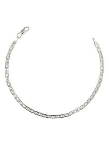 Esclava Pulsera Marinera Diamantada Plata 925 Hombre Mujer 2 Mm - Gris - Ver 1