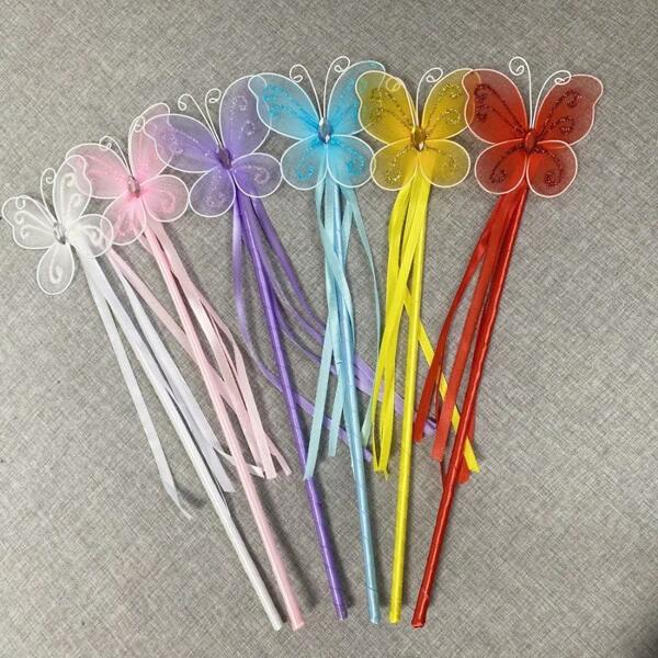 1 Peça Varinha Mágica de Princesa Borboleta Fofa, Varinha Decorativa de Fada para Halloween