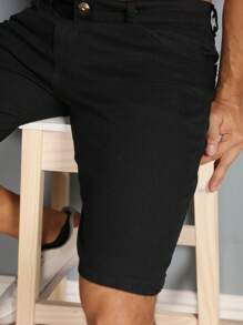 Men Denim Shorts - 黑色 - 查看 9