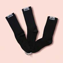 Pack Of 3 Pairs Of ALO BLACK Sports Socks - Black - View 1
