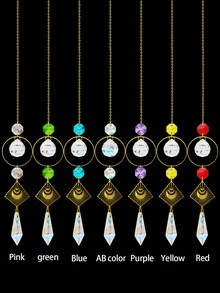 1/7入組庭院晶體掛件，適用於女孩和母親的禮物，節日裝飾，車後視鏡裝飾，婚禮場景裝飾掛件，可懸掛在庭院、花園/陽台/窗戶，也適用於室內和室外燈飾裝飾 - 彩色 - 查看 16