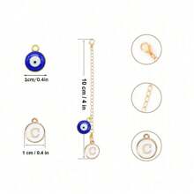 Nuevos accesorios de dijes de letras de ojo del diablo, tapa de paja para el nombre de la taza, placa de identificación, mango de letra inicial, dije personalizado para vaso de 30 y 40 onzas, mango de taza de agua, cadena de dijes con letras de identificación (ojos malvados)