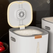 1 Thùng Gạo Nắp Lật, Chống Côn Trùng Và Chống Ẩm, Hộp Đựng Thức Ăn Kem/Bột/Mèo Hoặc Chó Cao Cấp Nhẹ, Hộp Đựng & Sắp Xếp Nhà Bếp, Dụng Cụ Sắp Xếp, Dụng Cụ Sắp Xếp, Trang Trí, Đồ Trang Trí - trắng - Xem 1