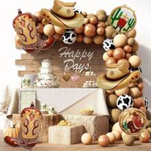 1 bộ bóng bay trang trí tiệc theo chủ đề cao bồi miền Tây, bóng bay cao su lá nhôm hình mũ cao bồi, Giáng sinh - Nhiều màu - Xem 1