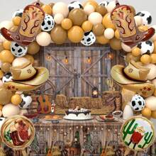 1 bộ bóng bay trang trí tiệc theo chủ đề cao bồi miền Tây, bóng bay cao su lá nhôm hình mũ cao bồi, Giáng sinh - Nhiều màu - Xem 3