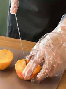 100 chiếc Găng tay dùng một lần bằng nhựa ngoài trời, Găng tay làm sạch dùng một lần [Một cỡ vừa vặn nhất] Găng tay nhựa PE Găng tay làm việc bền, sạch Quy trình làm vườn nấu ăn sạch - trắng - Xem 5