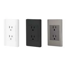 Placa armada negra contacto dúplex 3 módulos, Lisboa - Negro - Ver 1