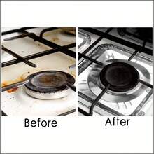 10 Pcs Electric Stove Burner Covers Disposable Stove Top Aluminum Foil Bib Liners, To Keep Kitchen Range Clean From Oil And Food Drips, Stock Your Home - White - View 5