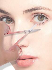 1 pieza Tijeras de cejas, tamaño mini, para cejas y pestañas, empaquetado individualmente, tijeras de belleza, tijeras de colores - Multicolor - Ver 10