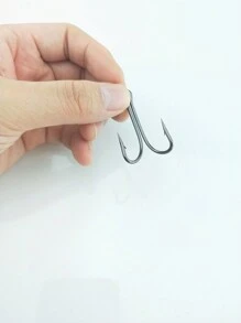 10 قطعة خطاف مزدوج متفجر ، خطاف ضفدع ، خطاف مخلب ، خطاف عين كبير ، مناسب لصيد الطعوم والإكسسوارات - أبيض وأسود - مشاهدة 3