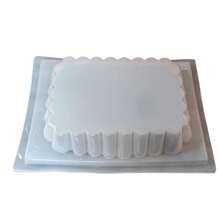Molde Para Gelatina en Forma de Rectángulo Con Ondas con Base Plana. Material resistente y reutilizables. Desmolda rápidamente - Blanco - Ver 2