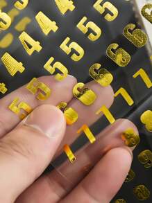 1入組金箔貼紙適用於手工製作,剪貼簿,日誌,水瓶子,手提電腦,手機殼, - 金色 - 查看 12