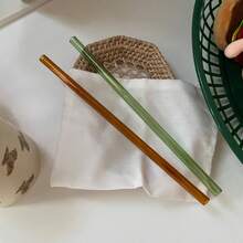3pcs Colorful Large Borosilicate Glass Drinking Straws, Heat-Resistant Transparent Reusable Straws, Creative And -Friendly (Random Color) - Random Color - View 5