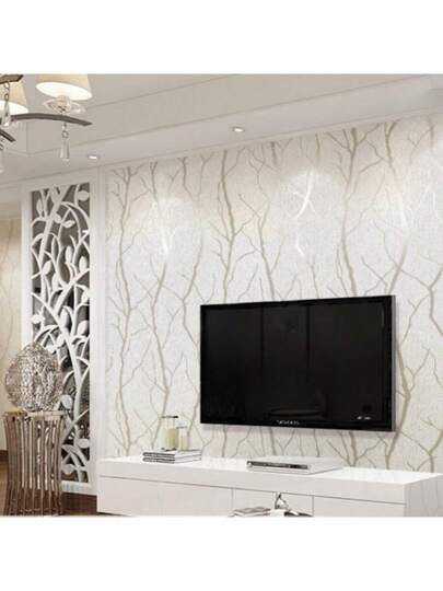 Roll Non Woven Moderne Minimalist Wallpaper Dried Tree Branch Great TV Background Wall, Living Room, Bedroom Walls Repair, Renovation Stickers Peel Wand Panels, Paper, Wallpapers, ation Items Refresh Your Home, Festival Birthday Graduation view 3