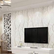 1 Roll Non-Woven Modern Minimalist Style Wallpaper With Dried Tree Branch Design, Great For TV Background Wall, Living Room, Bedroom Walls Repair, Renovation Stickers Peel Wall Panels, Wall Paper, Wallpapers, Spring Decoration Items Refresh Your Home, Festival Decoration Stickers Gifts Birthday Graduation