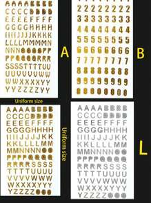 1入組金箔貼紙適用於手工製作,剪貼簿,日誌,水瓶子,手提電腦,手機殼, - 金色 - 查看 2