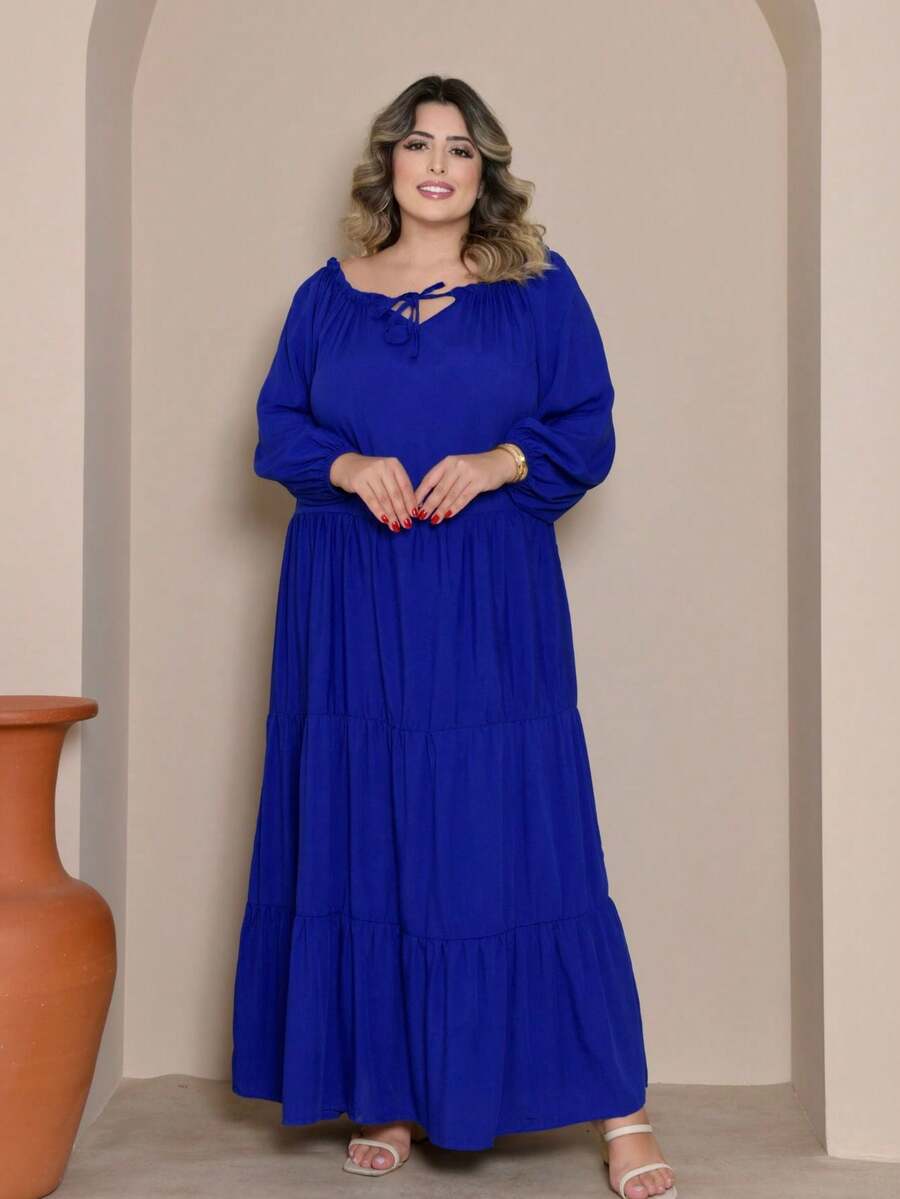 Plus Size Dresses - Royal Blue - View 1