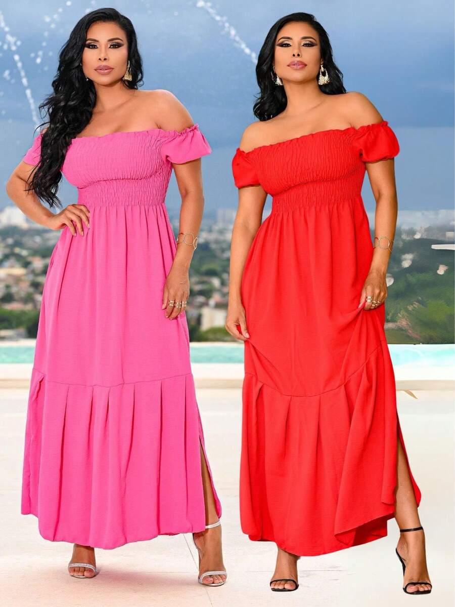 Women Dresses - 粉紅色和紅色 - 查看 1