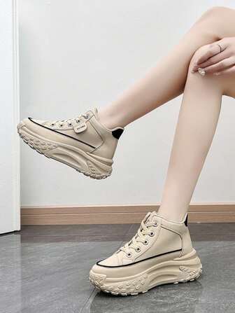 Women's Korean Style Chunky Sneakers, Student Sports Running Shoes, Casual Platform Shoes
