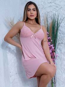 Plus Size Nightgowns & Sleepshirts - Màu hồng gỉ - Xem 3