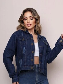 Women Denim Jackets & Coats - Rửa trung bình - Xem 1