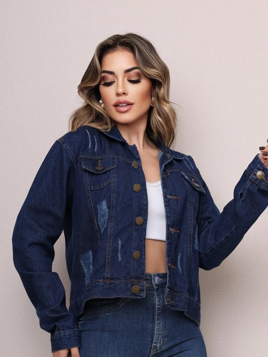 Women Denim Jackets & Coats - Rửa trung bình - Xem 1