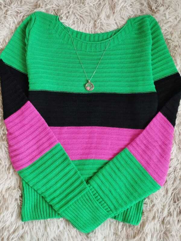 Maik Modas Blusa de tricô Listrada. U 36 ao 40.